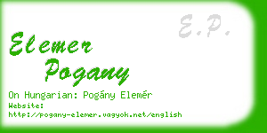 elemer pogany business card